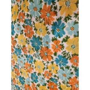 Vintage 60's 70's Flower Power Daisy Floral Fabric Mod GROOVY Retro NOS 82"x44"